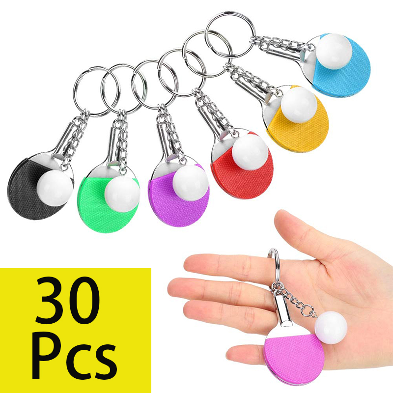 Table Tennis Keychain - 30 pezzi mini portachiavi racchetta da